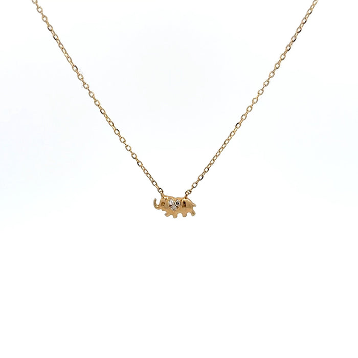 Diamond Elephant Pendant Necklace