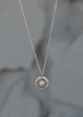 Diamond Round Disc Pendant Necklace