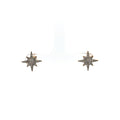 Diamond Starburst Yellow Gold Plated Stud Earrings