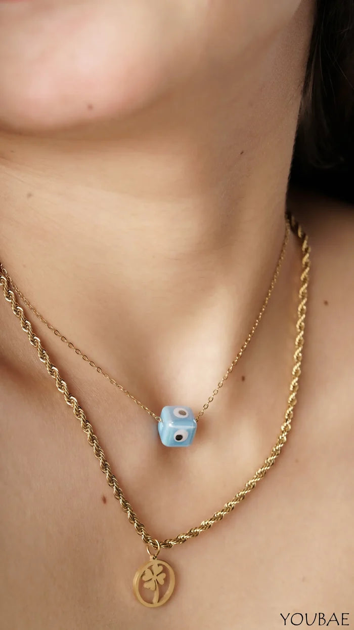 Dice Anti Tarnish, Stainless Steel Necklace