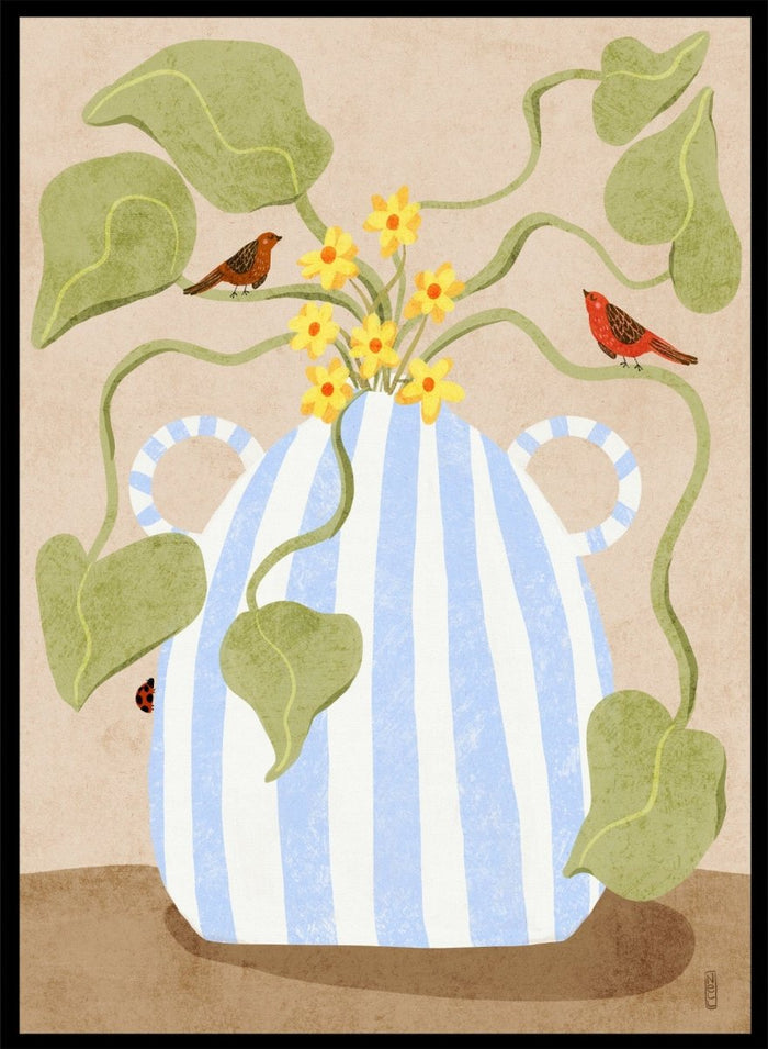 Dirkie Nell - Spring Flowers and Birds Art Print