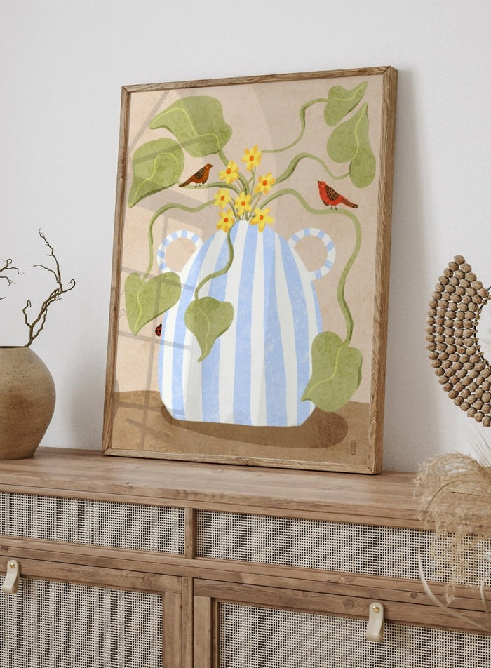 Dirkie Nell - Spring Flowers and Birds Art Print