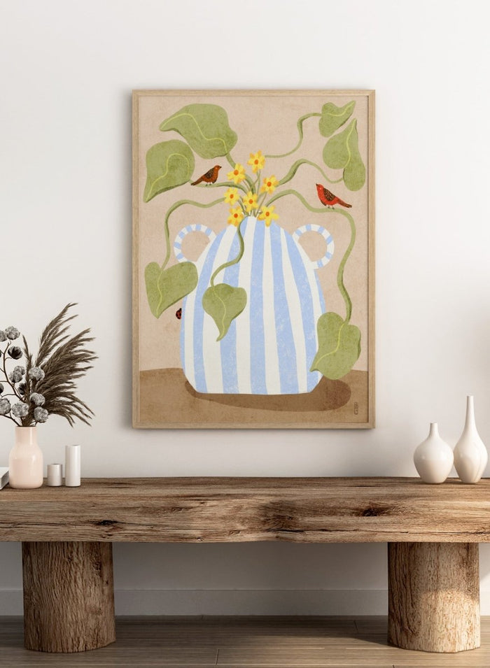 Dirkie Nell - Spring Flowers and Birds Art Print