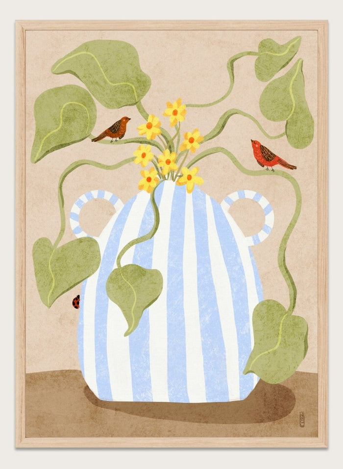 Dirkie Nell - Spring Flowers and Birds Art Print