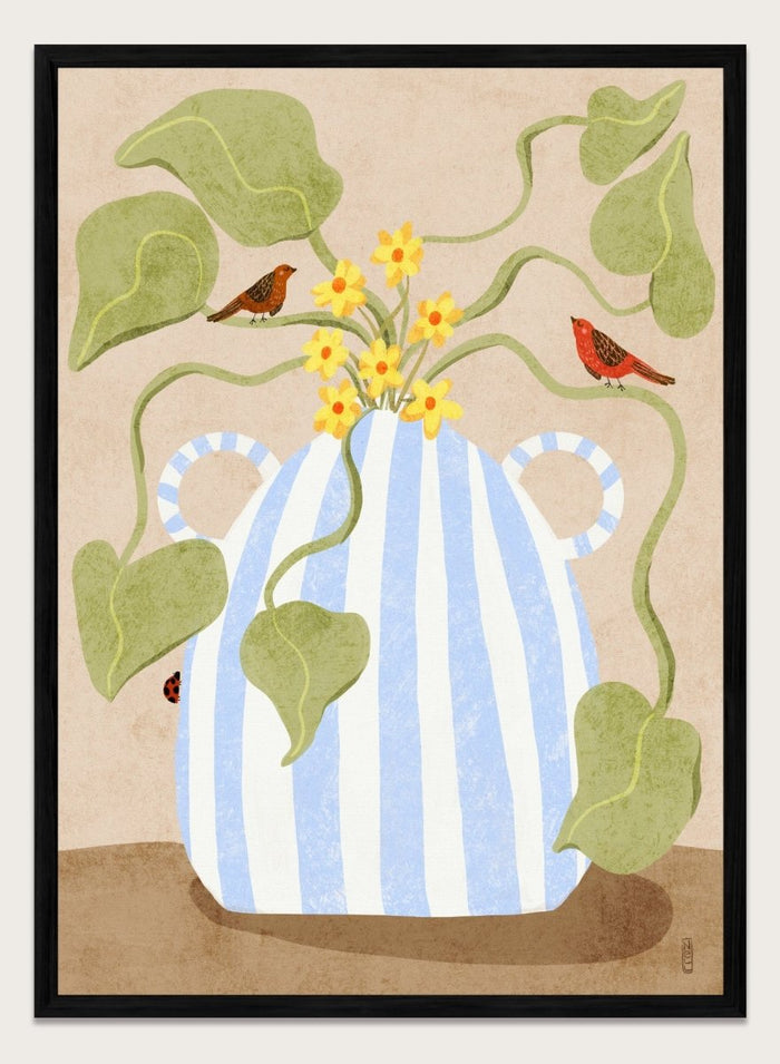 Dirkie Nell - Spring Flowers and Birds Art Print