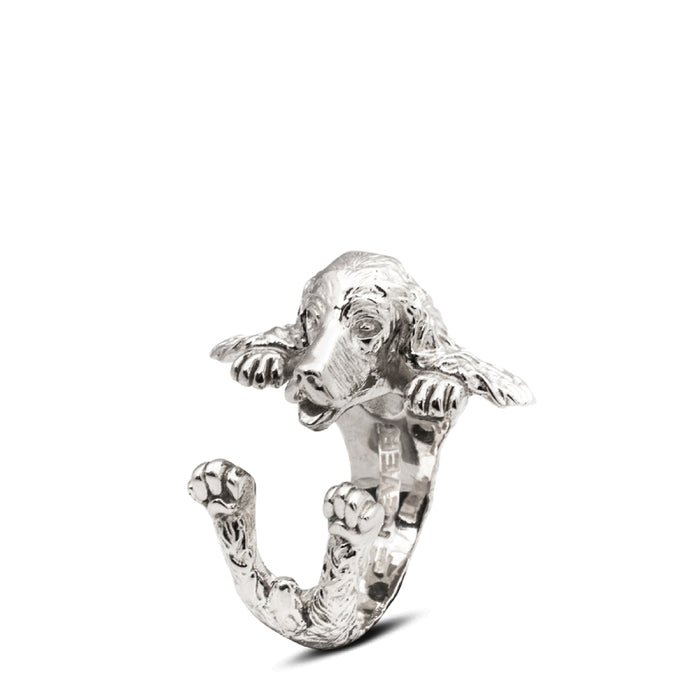 Cocker Spaniel Silver Hug Ring