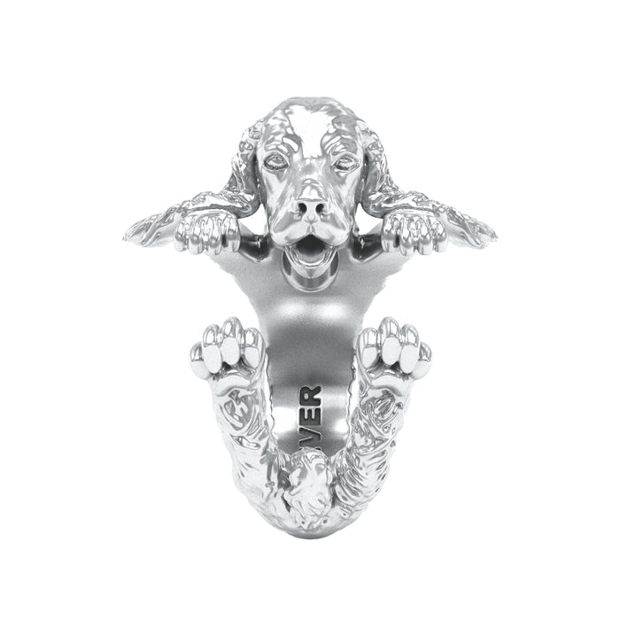 Cocker Spaniel Silver Hug Ring