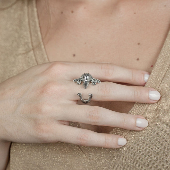 Cocker Spaniel Silver Hug Ring