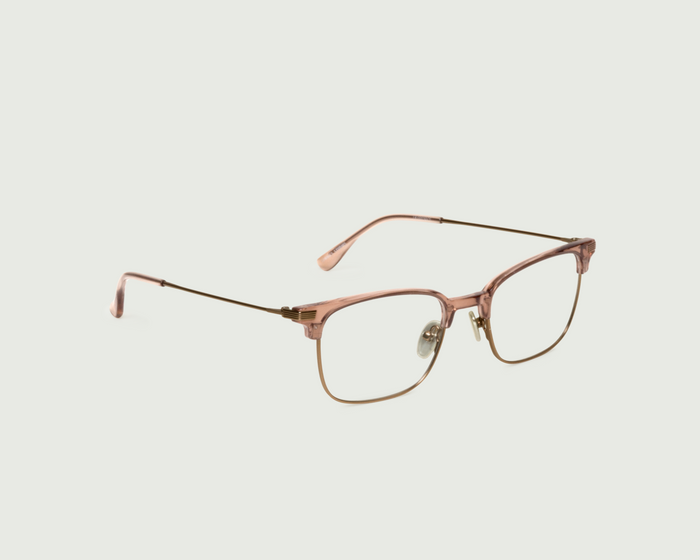 Almond::Drew Eyeglasses Square Brown plant-based plastic front diagonal