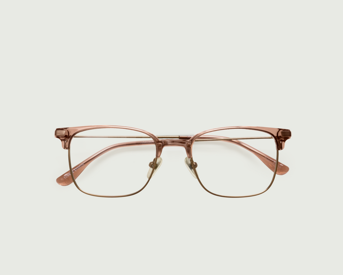 Almond::Drew Eyeglasses Square Brown plant-based plastic top