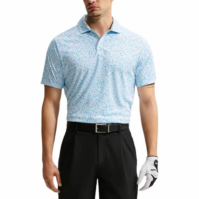 Nike Dri-FIT Par Microprint Birds Golf Polo Aurora Blue - FA26 Men