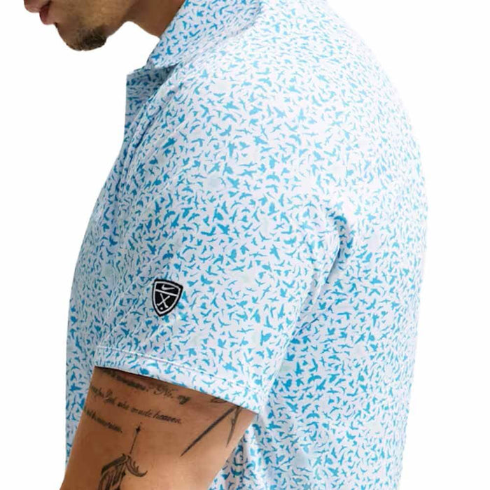 Nike Dri-FIT Par Microprint Birds Golf Polo Aurora Blue - FA26 Men