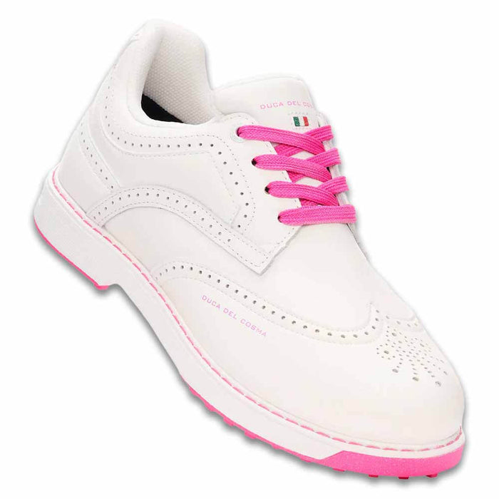 Duca Del Cosma Golf Tuscania Spikeless Golf Shoes White/Pink - SS26 Women