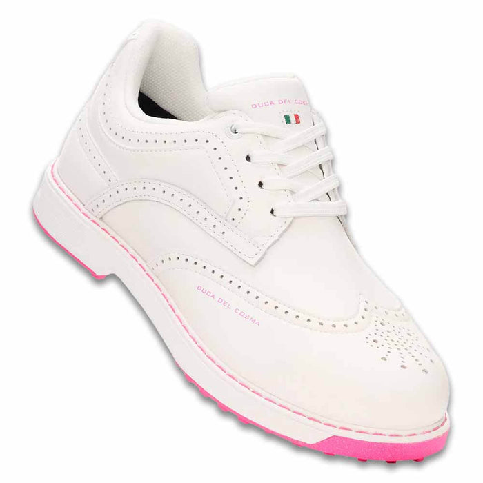 Duca Del Cosma Golf Tuscania Spikeless Golf Shoes White/Pink - SS26 Women