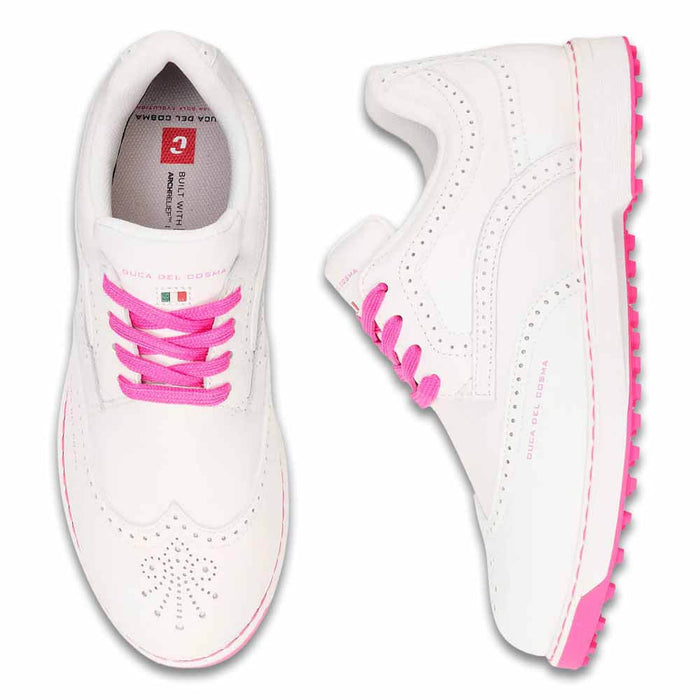 Duca Del Cosma Golf Tuscania Spikeless Golf Shoes White/Pink - SS26 Women
