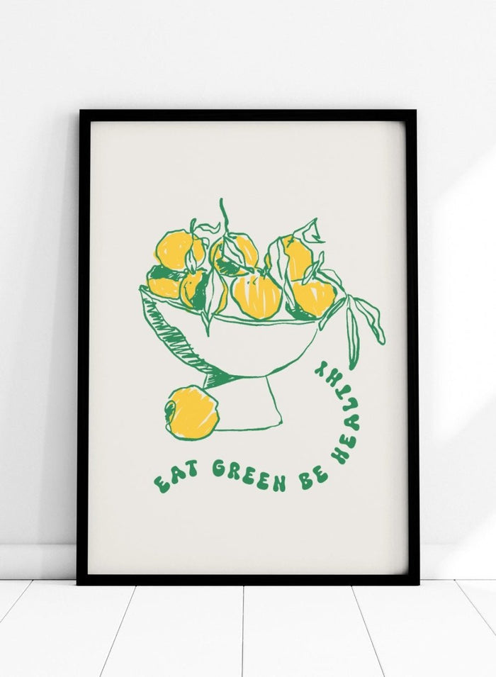 Eat Green Be Healthy Aesthetic Lemons Art Print_Sugar & Canvas_Sugar & Canvas