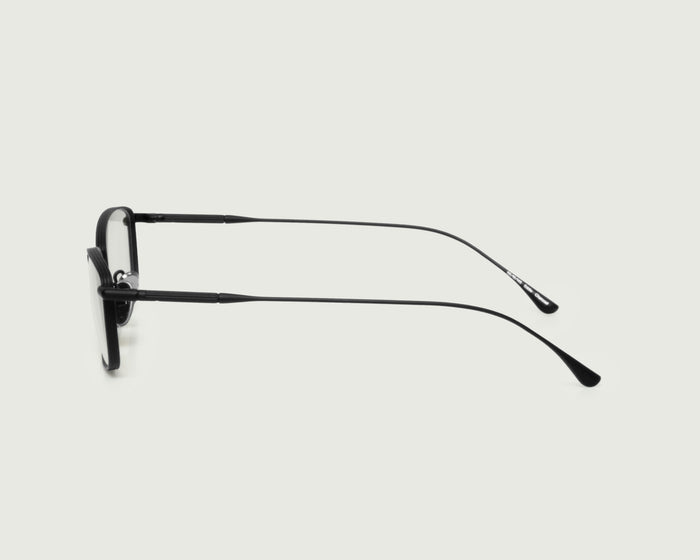 Charcoal::Eddie Eyeglasses rectangle black titanium side