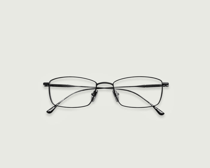 Charcoal::Eddie Eyeglasses rectangle black titanium top