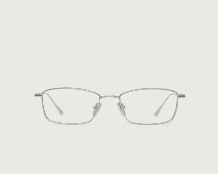 Silver::Eddie Eyeglasses rectangle silver titanium front