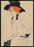 Egon Schiele Portrait of a Woman 1910 Art Print ES05_Sugar & Canvas_Egon Schiele