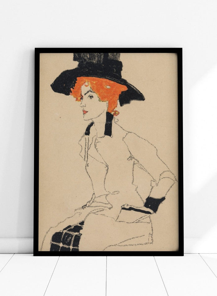 Egon Schiele Portrait of a Woman 1910 Art Print ES05_Sugar & Canvas_Egon Schiele