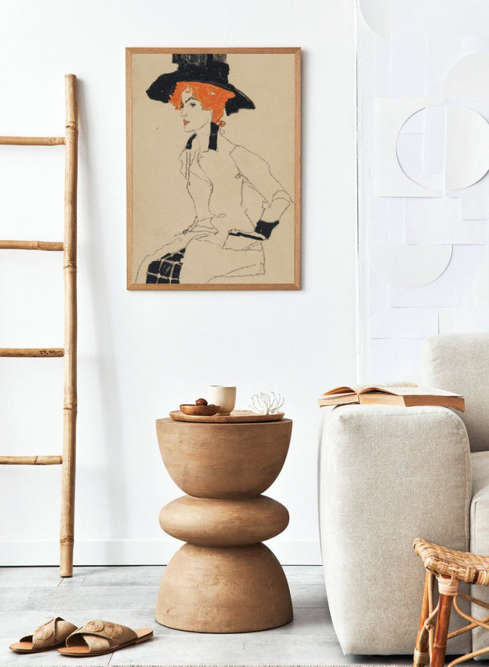 Egon Schiele Portrait of a Woman 1910 Art Print ES05_Sugar & Canvas_Egon Schiele