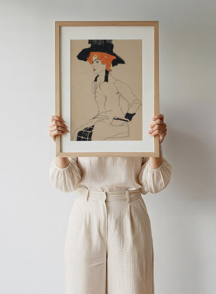 Egon Schiele Portrait of a Woman 1910 Art Print ES05_Sugar & Canvas_Egon Schiele