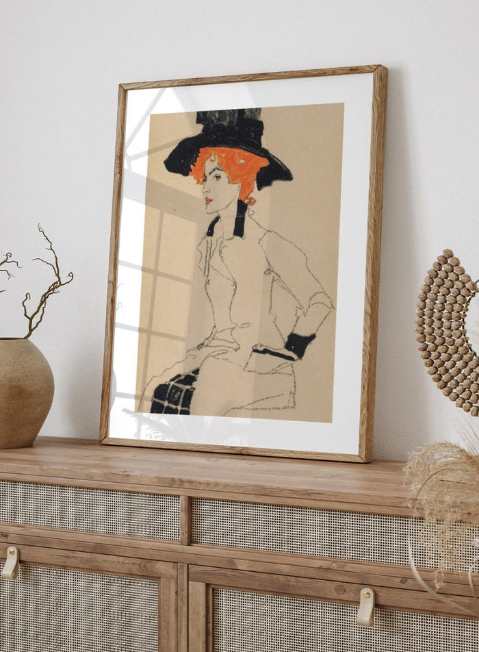 Egon Schiele Portrait of a Woman 1910 Art Print ES05_Sugar & Canvas_Egon Schiele
