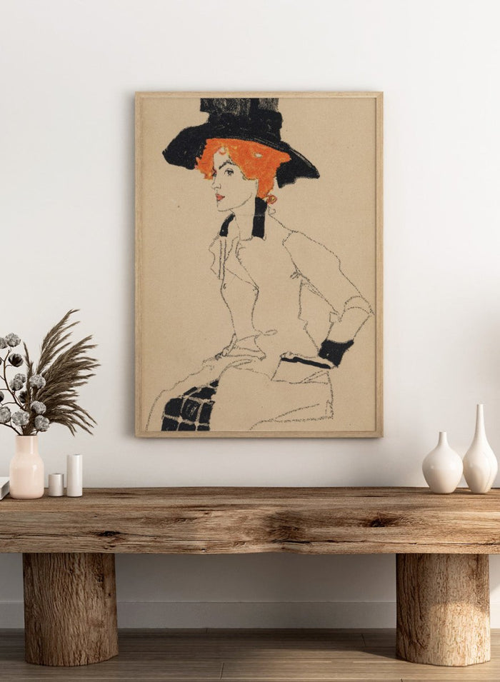 Egon Schiele Portrait of a Woman 1910 Art Print ES05_Sugar & Canvas_Egon Schiele