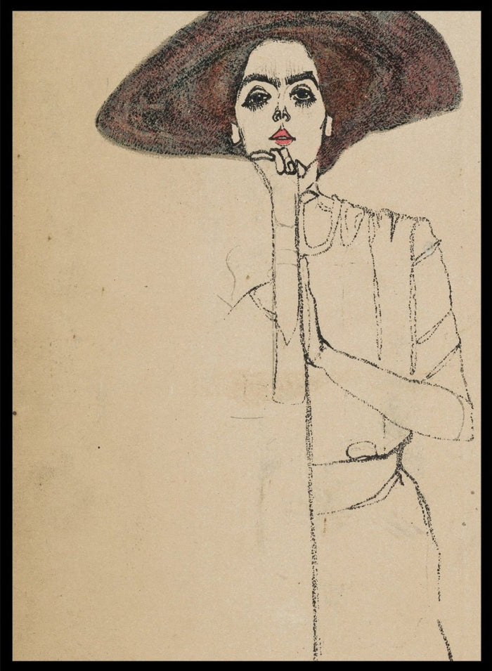 Egon Schiele Portrait of a Woman 1910 Art Print ES06_Sugar & Canvas_Egon Schiele