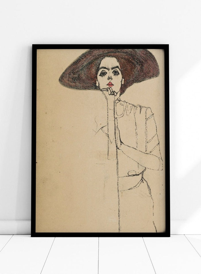 Egon Schiele Portrait of a Woman 1910 Art Print ES06_Sugar & Canvas_Egon Schiele