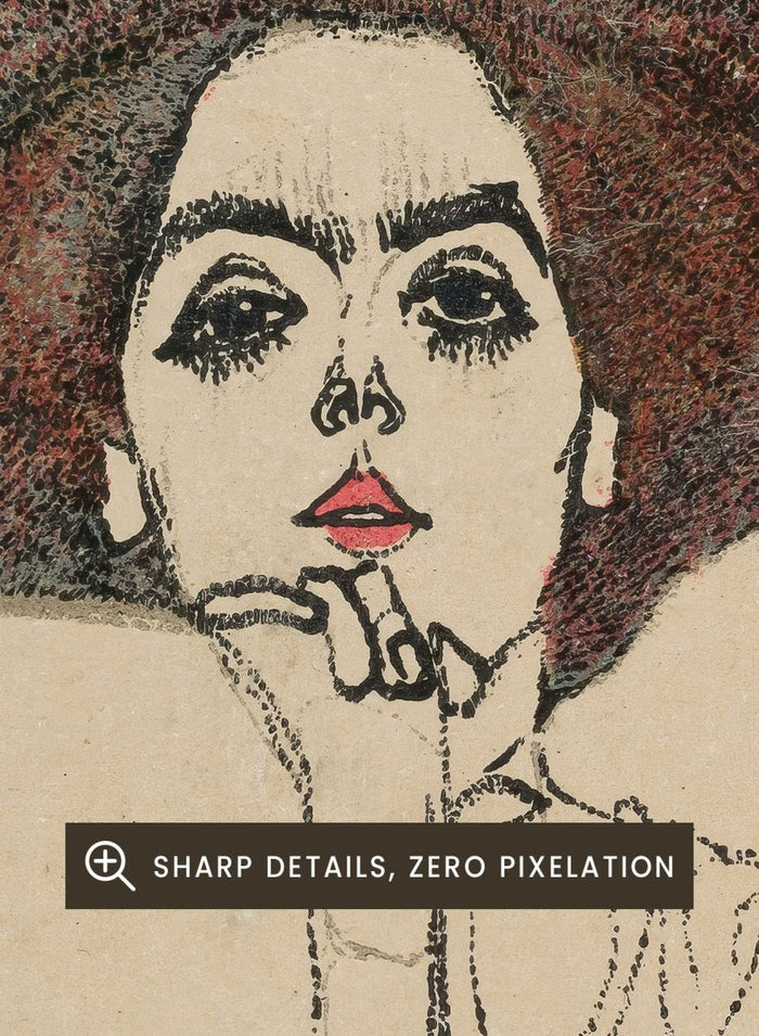 Egon Schiele Portrait of a Woman 1910 Art Print ES06_Sugar & Canvas_Egon Schiele
