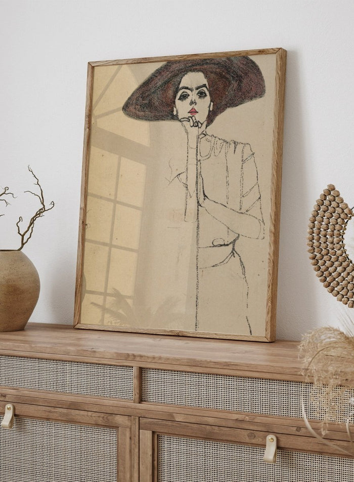 Egon Schiele Portrait of a Woman 1910 Art Print ES06_Sugar & Canvas_Egon Schiele