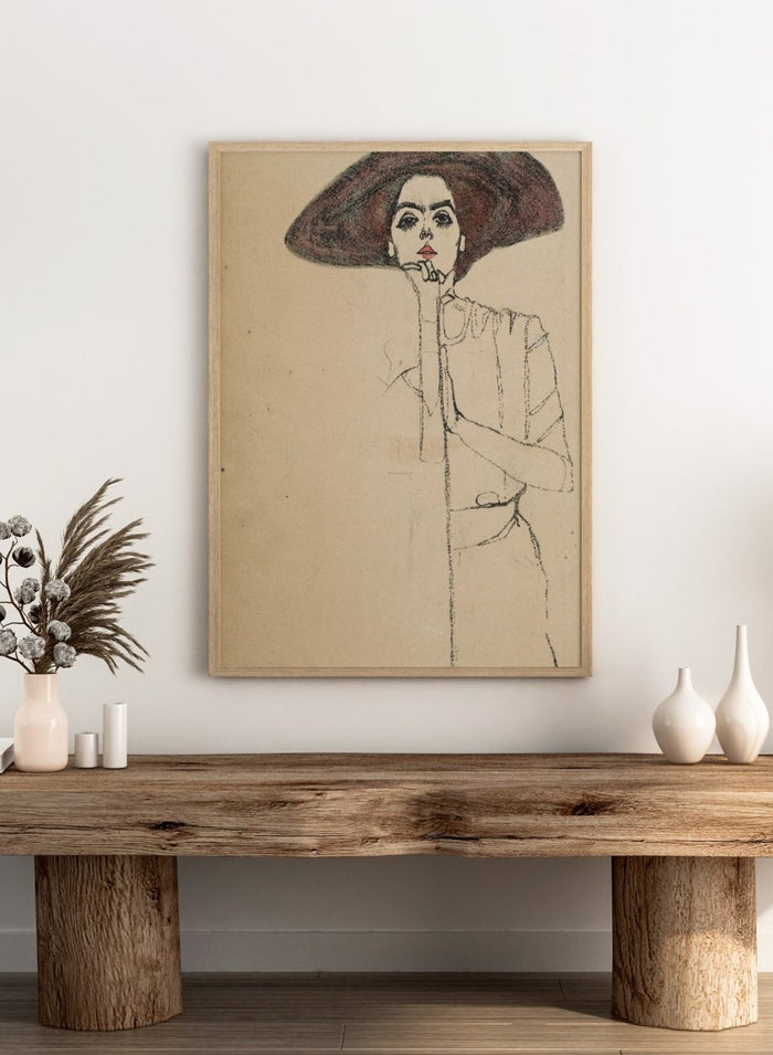 Egon Schiele Portrait of a Woman 1910 Art Print ES06_Sugar & Canvas_Egon Schiele