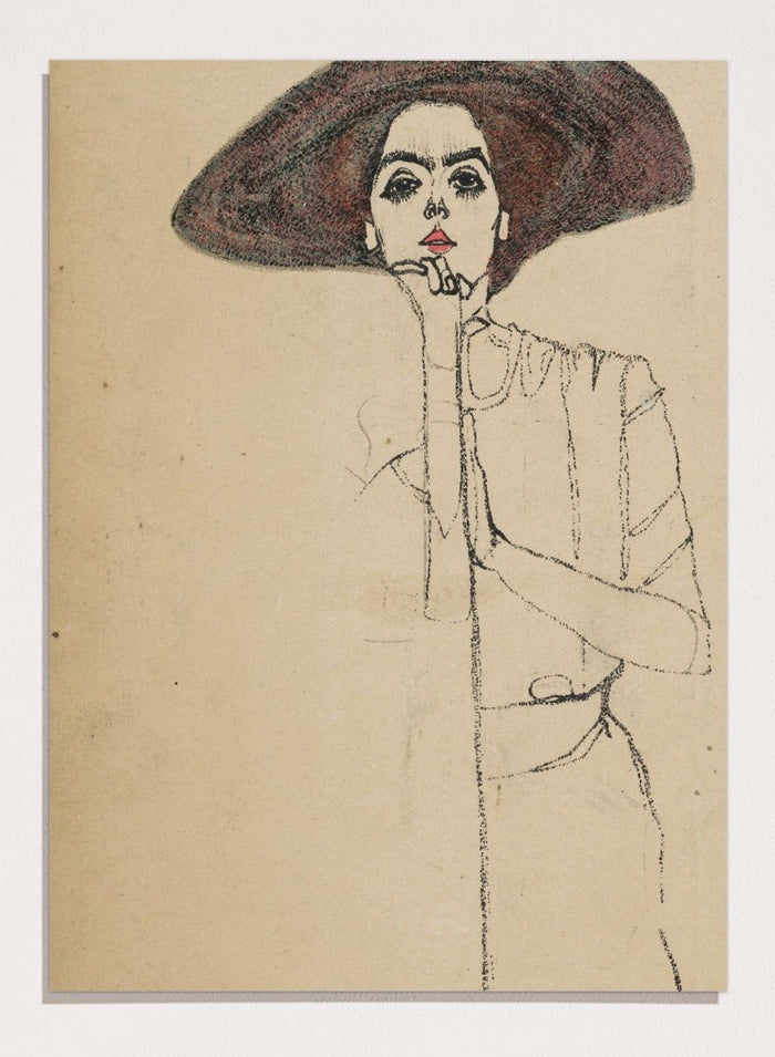 Egon Schiele Portrait of a Woman 1910 Art Print ES06_Sugar & Canvas_Egon Schiele