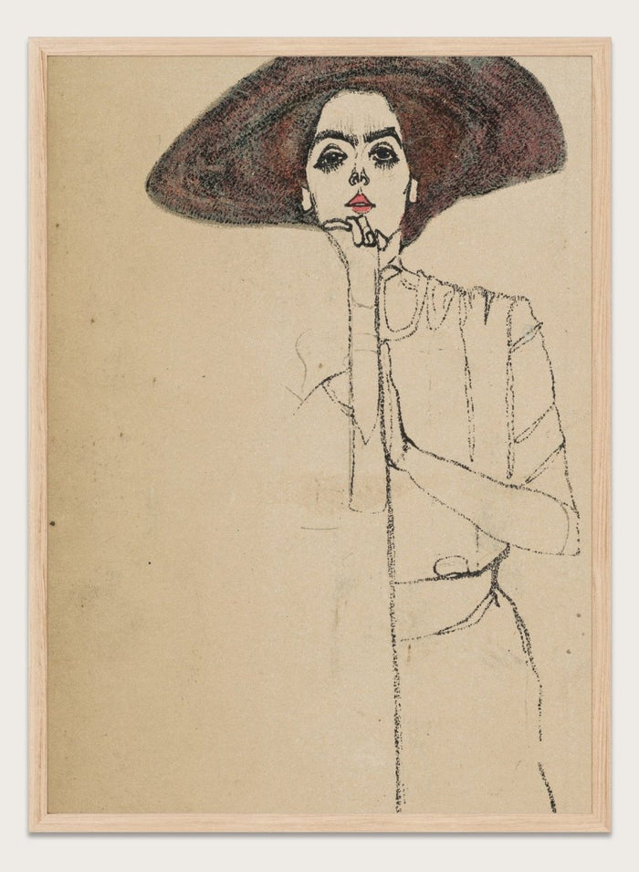 Egon Schiele Portrait of a Woman 1910 Art Print ES06_Sugar & Canvas_Egon Schiele