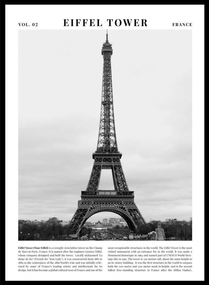 Eiffel Tower Black and White City Art Print_Sugar & Canvas_Sugar & Canvas