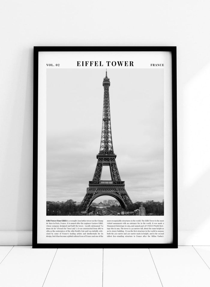 Eiffel Tower Black and White City Art Print_Sugar & Canvas_Sugar & Canvas