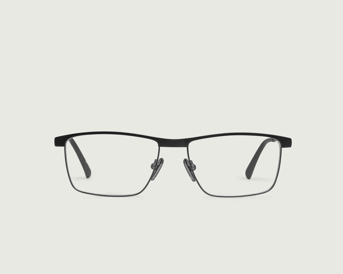 Charcoal::Elliot Eyeglasses Rectangle Black metal front