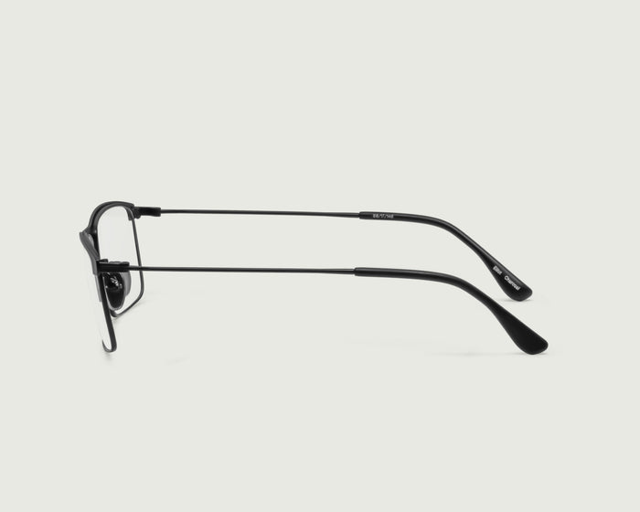 Charcoal::Elliot Eyeglasses Rectangle Black metal side