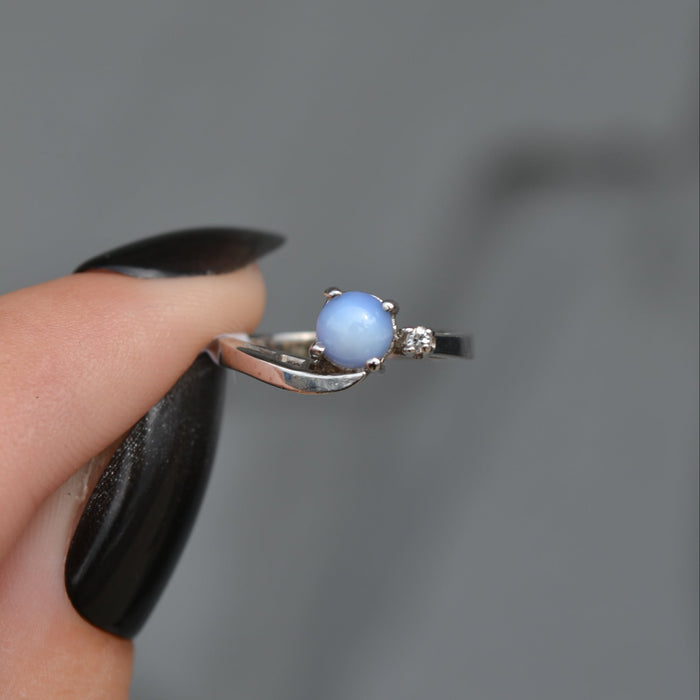 Estate Lab-Grown Sapphire Accent Ring