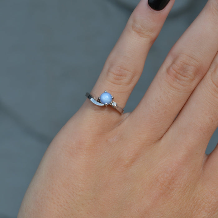 Estate Lab-Grown Sapphire Accent Ring