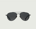 Charcoal::Evan Sunglasses pilot black metal front