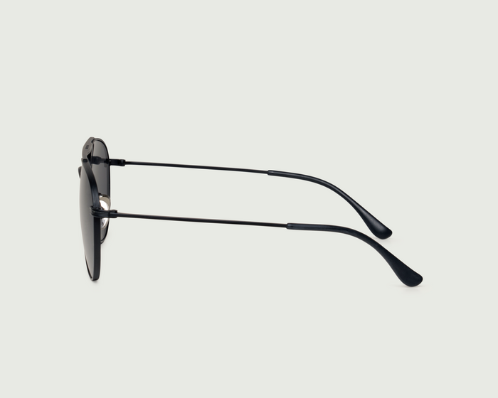 Charcoal::Evan Sunglasses pilot black metal side