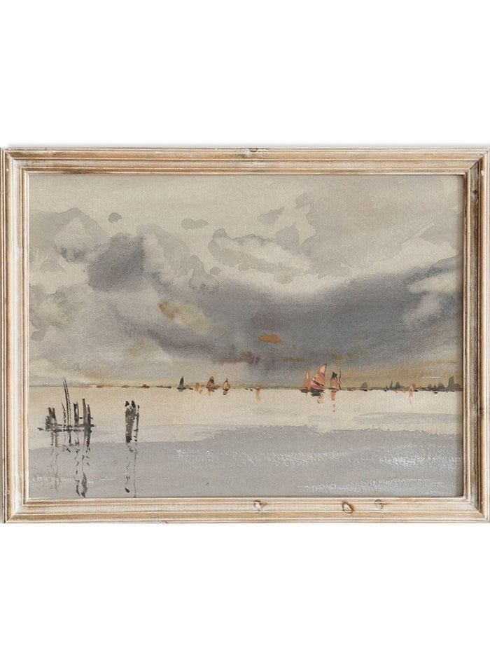 "Evening on the Lagoon, Venice" Art Print_Sugar & Canvas_Hercules Brabazon Brabazon