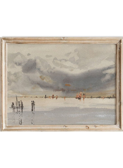 "Evening on the Lagoon, Venice" Art Print_Sugar & Canvas_Hercules Brabazon Brabazon