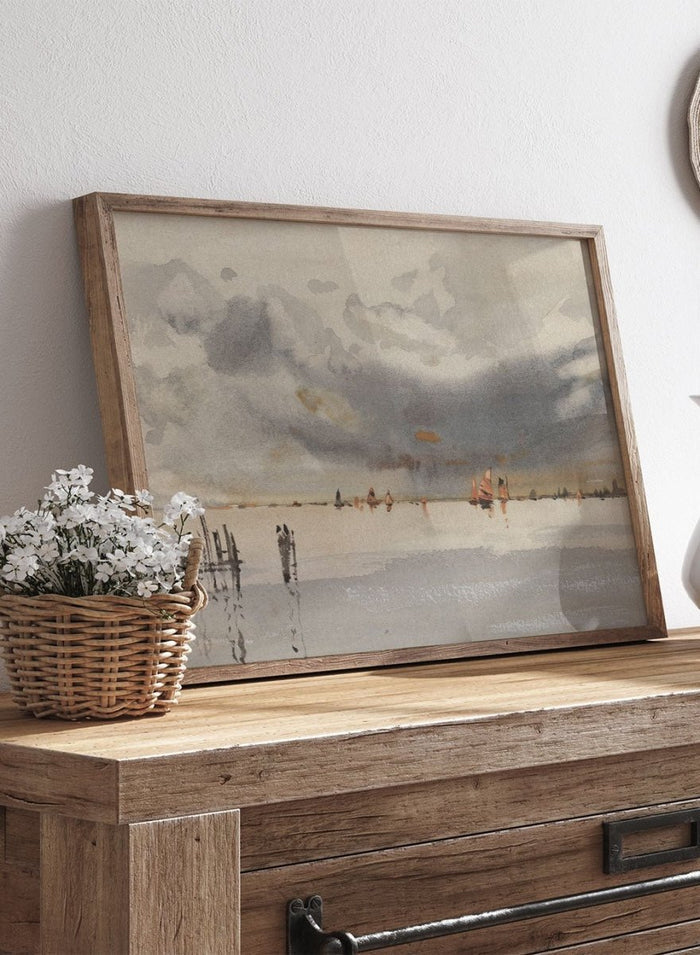 "Evening on the Lagoon, Venice" Art Print_Sugar & Canvas_Hercules Brabazon Brabazon