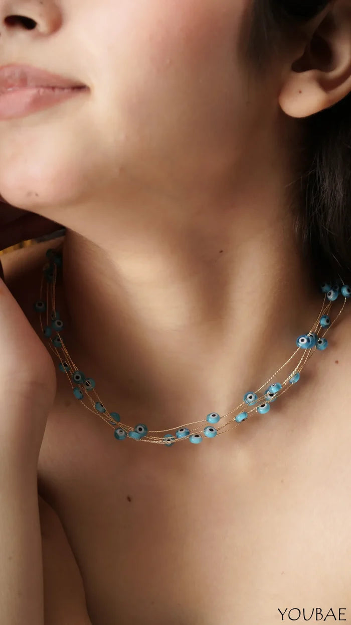 Evil Eye Choker - Anti Tarnish, Stainless Steel Neckpiece
