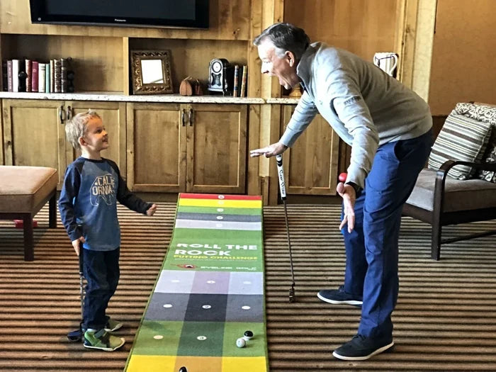 EyeLine Golf Roll the Rock Putting Challenge Mat (10'x2')