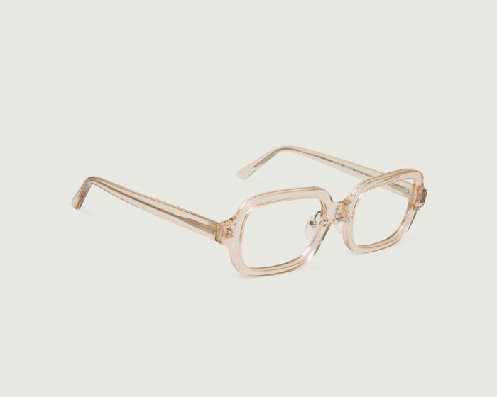 Pale Nude::Ezra Eyeglasses square nude bioacetate front diagonal (6781232447542)